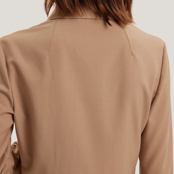 NWT Gentle Herd Wool-Blend Button-Up Shirt $149.00  S Small Beige - Picture 6 of 7